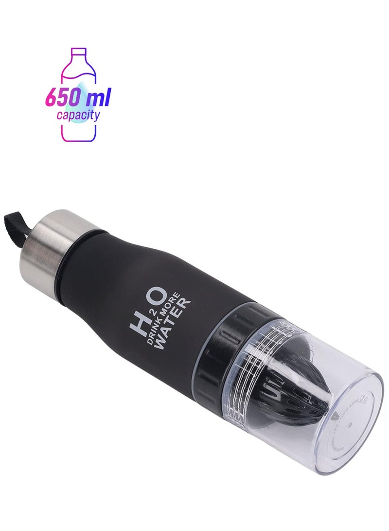H2O 650ml Fruit Infuser Water Bottle Portable Lemon Infusion Squeezing Cup BPA Free Flavoured Juice Sports Bottles  - Image 1