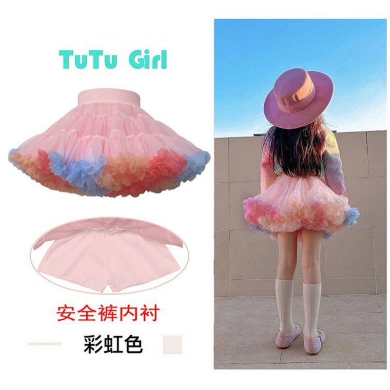 Children'S Skirt Little Girl Three Generations Puffy Anti-Light Mesh Skirt Baby Girl Tutu Skirt - Image 2