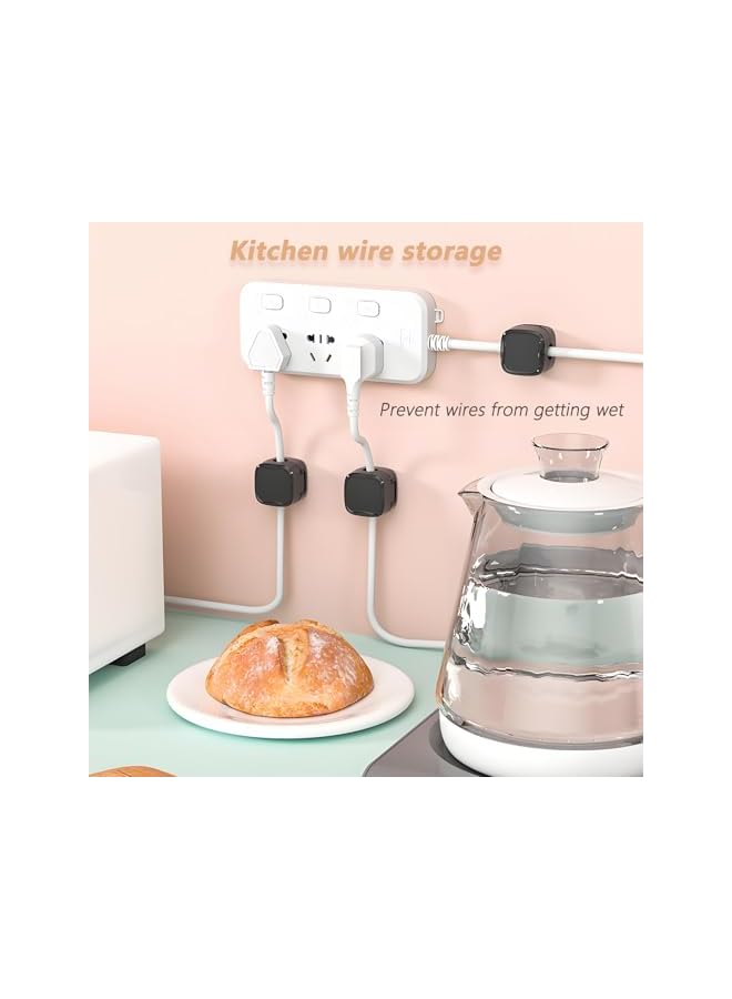 promass Magnetic Cable Organizer & Holder Clips (6 Pack), Cable Management Clip, 0.79" x 0.79" x 0.67", Neutral - Image 5