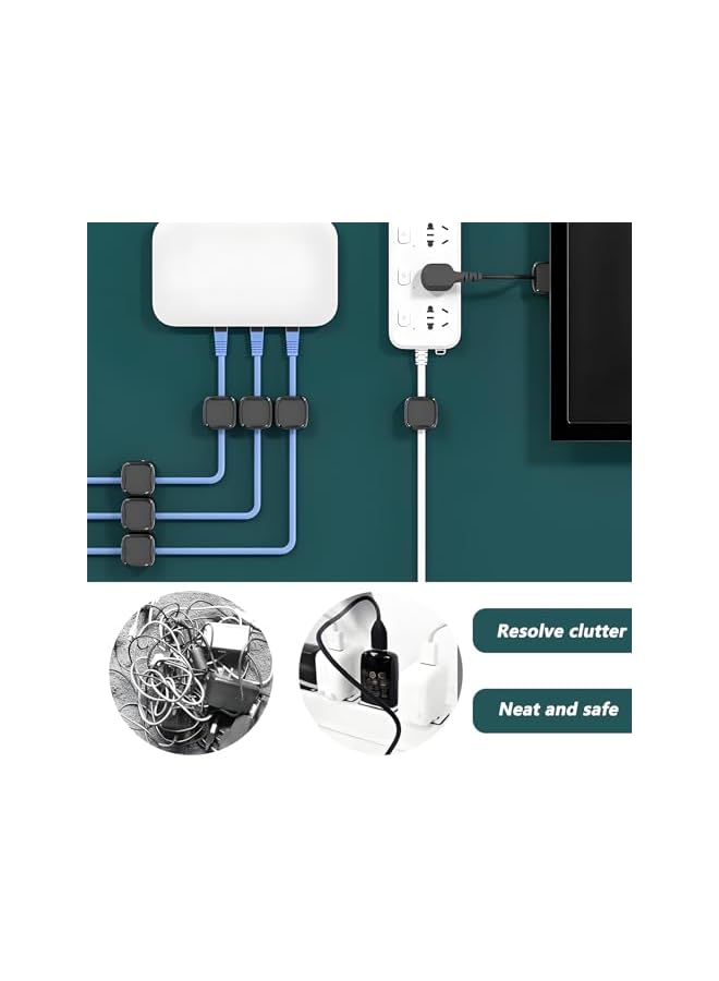 promass Magnetic Cable Organizer & Holder Clips (6 Pack), Cable Management Clip, 0.79" x 0.79" x 0.67", Neutral - Image 4
