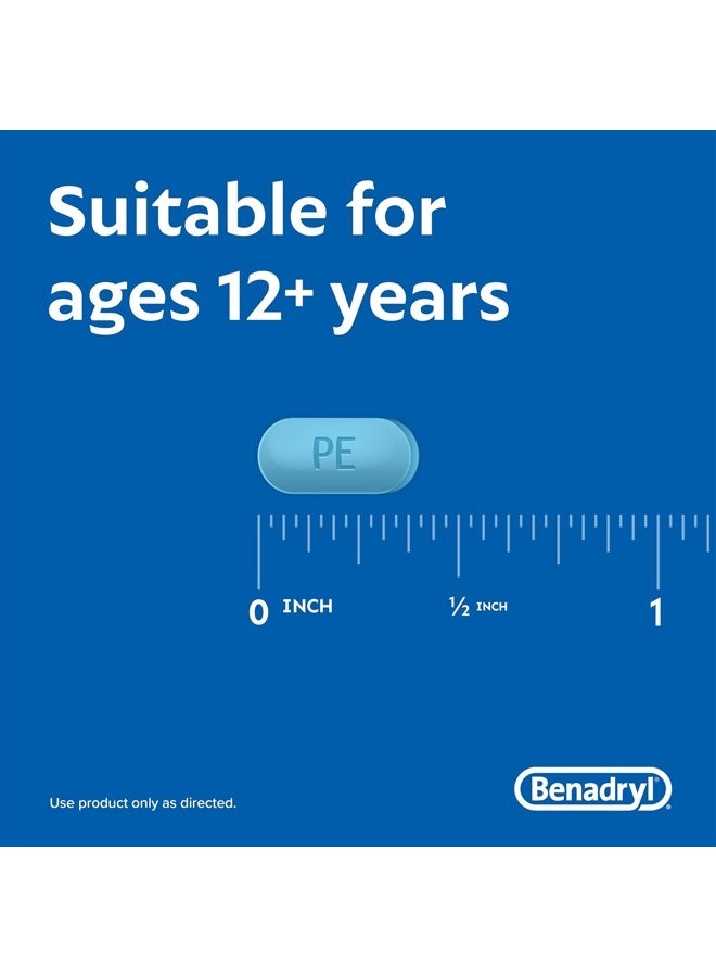 Benadryl أقراص أليجي بلس كونجستيون ألترا تابس مع ديفينهيدرامين هيدروكلوريد مضاد الهيستامين وفينيل إفرين هيدروكلوريد مزيل احتقان الأنف، أقراص تخفيف احتقان الحساسية والجيوب الأنفية، 24 حبة - Image 4