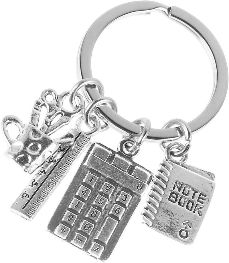 OUNONA Calculator Ruler Notebook Keychain for Math Teachers, Educational Bag Pendant Charm with Inspirational Design, Gift for Mathematics Lovers and Science Enthusiasts - Image 1