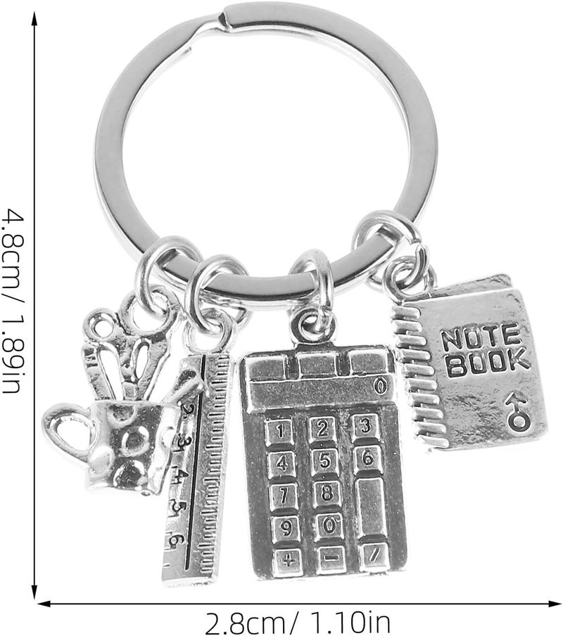 OUNONA Calculator Ruler Notebook Keychain for Math Teachers, Educational Bag Pendant Charm with Inspirational Design, Gift for Mathematics Lovers and Science Enthusiasts - Image 2
