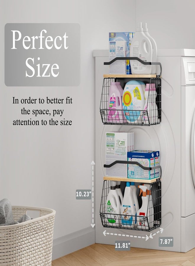 Mefirt Magnetic Shelf for Fridge with Wood Lid, Heavy Duty Magnetic Shelf, Fruit Potato and Onion Storage Bins, Magnetic Spice Rack for Refrigerator, Large Container for Refrigerator, Kitchen Counter - Image 5
