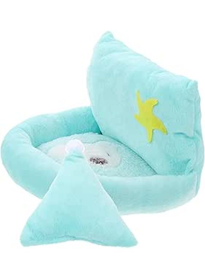 Small Pet Plush Sleeping Bed Warm Cotton Hideout Nest Green Size S - Image 1