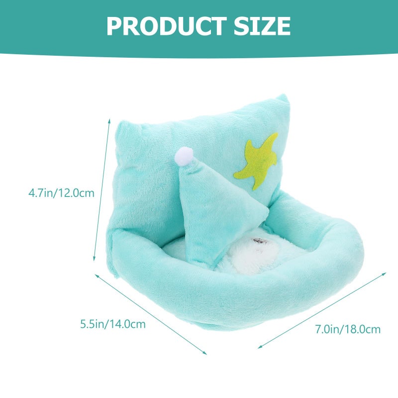 Small Pet Plush Sleeping Bed Warm Cotton Hideout Nest Green Size S - Image 3