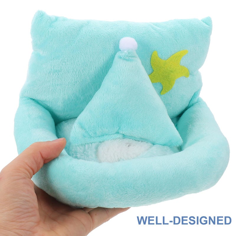 Small Pet Plush Sleeping Bed Warm Cotton Hideout Nest Green Size S - Image 5