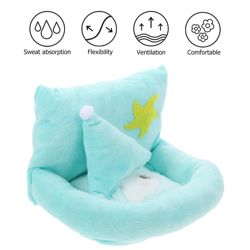 Small Pet Plush Sleeping Bed Warm Cotton Hideout Nest Green Size S - Image 4