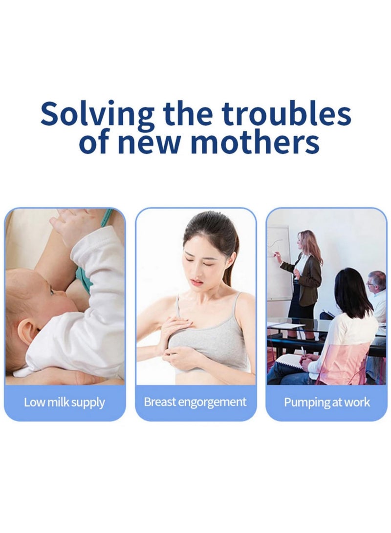 2pcs Wearable Breast Pump Hands Free Electric Breast Pumps Comfort Milk Collector Lightweight with LED Display 4 Modes & 12 Levels (MY-375)-Pink - Image 5
