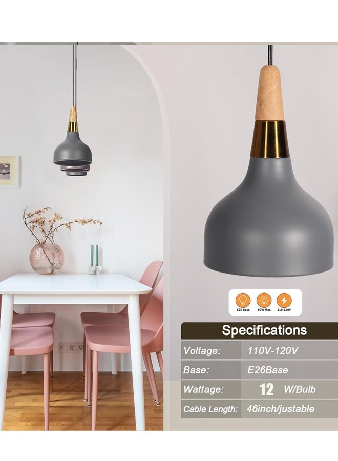 Optico 3pcs Pendant Ceiling Light with Bulbs Modern Nordic Hanging Ceiling Light with Adjustable Cord, Minimalist Pendant Lighting Adjustable Chandelier Decor Lamp for Dinning Room - Image 3