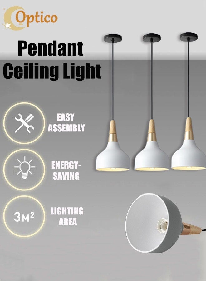 Optico 3pcs Pendant Ceiling Light with Bulbs Modern Nordic Hanging Ceiling Light with Adjustable Cord, Minimalist Pendant Lighting Adjustable Chandelier Decor Lamp for Dinning Room - Image 1