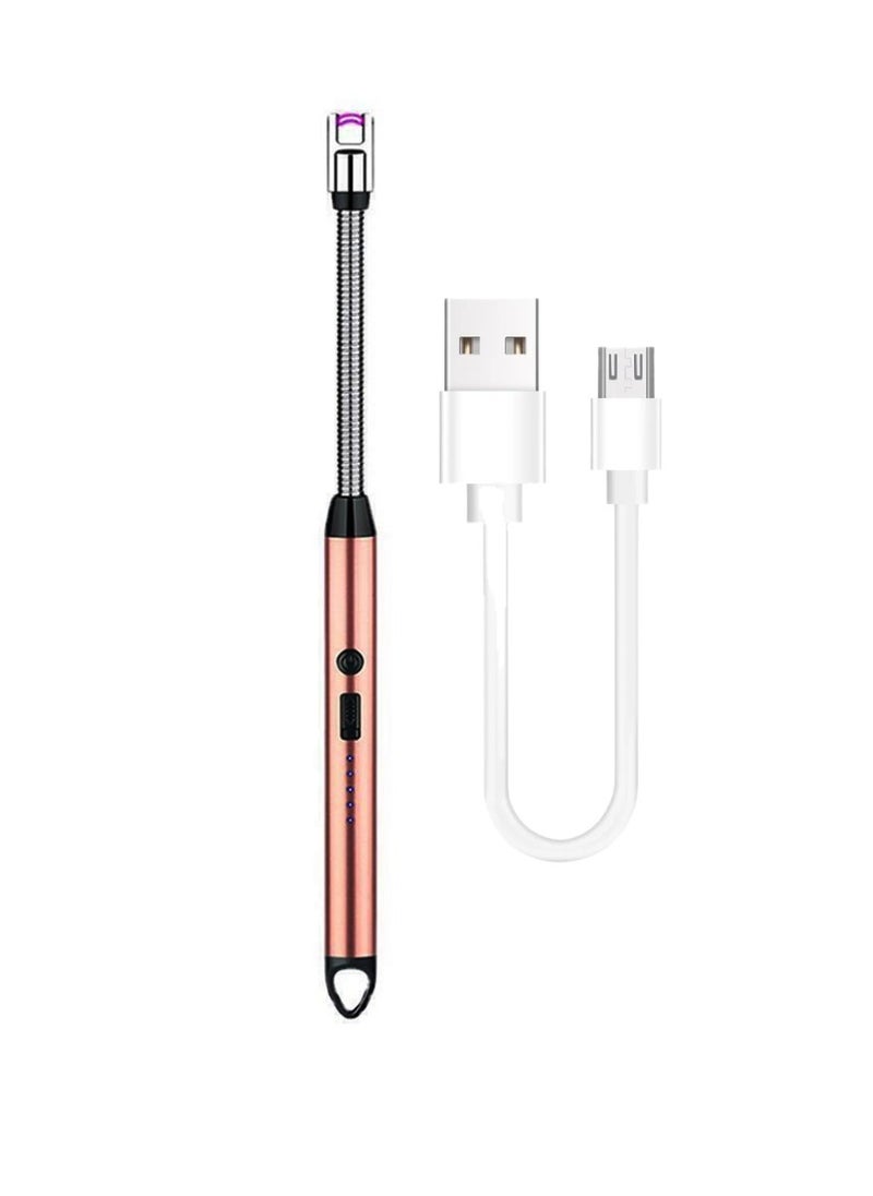 Yuwell Electric BBQ Lighter 360 Degree Windproof Flameless Flexible Neck Long USB Type-C Rechargeable Electric Candle Arc Lighter With LED Battery Display Rose Pink  - Image 1