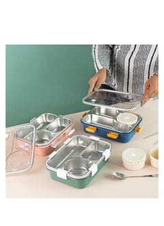 Brain Giggles BrainGiggles 3-Compartment Thermal Lunchbox with Removable Inner Tray - Insulated, Leak Proof Bento Box for Kids-Blue  - Image 5