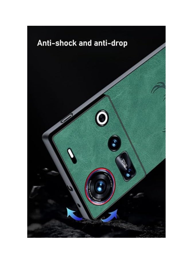 General - Leather Case Compatible with ZTE Nubia Z70 Ultra, Cartoon Deer Head Vegetarian Skin Full Protective Shell Cover with Seismic and Anti Fall Cover for ZTE Nubia Z70 Ultra - Image 1