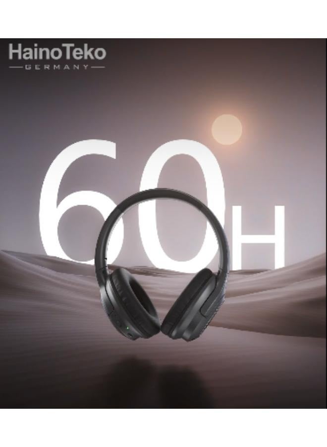 هينو تيكو سماعات رأس بلوتوث ANC-13 MAX مع خاصية إلغاء الضوضاء النشطة وصوت عالي الجودة - سماعات رأس لاسلكية أنيقة ومريحة باللون الأسود للموسيقى والرياضة. - Image 3