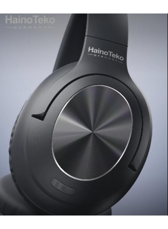 هينو تيكو سماعات رأس بلوتوث ANC-13 MAX مع خاصية إلغاء الضوضاء النشطة وصوت عالي الجودة - سماعات رأس لاسلكية أنيقة ومريحة باللون الأسود للموسيقى والرياضة. - Image 4