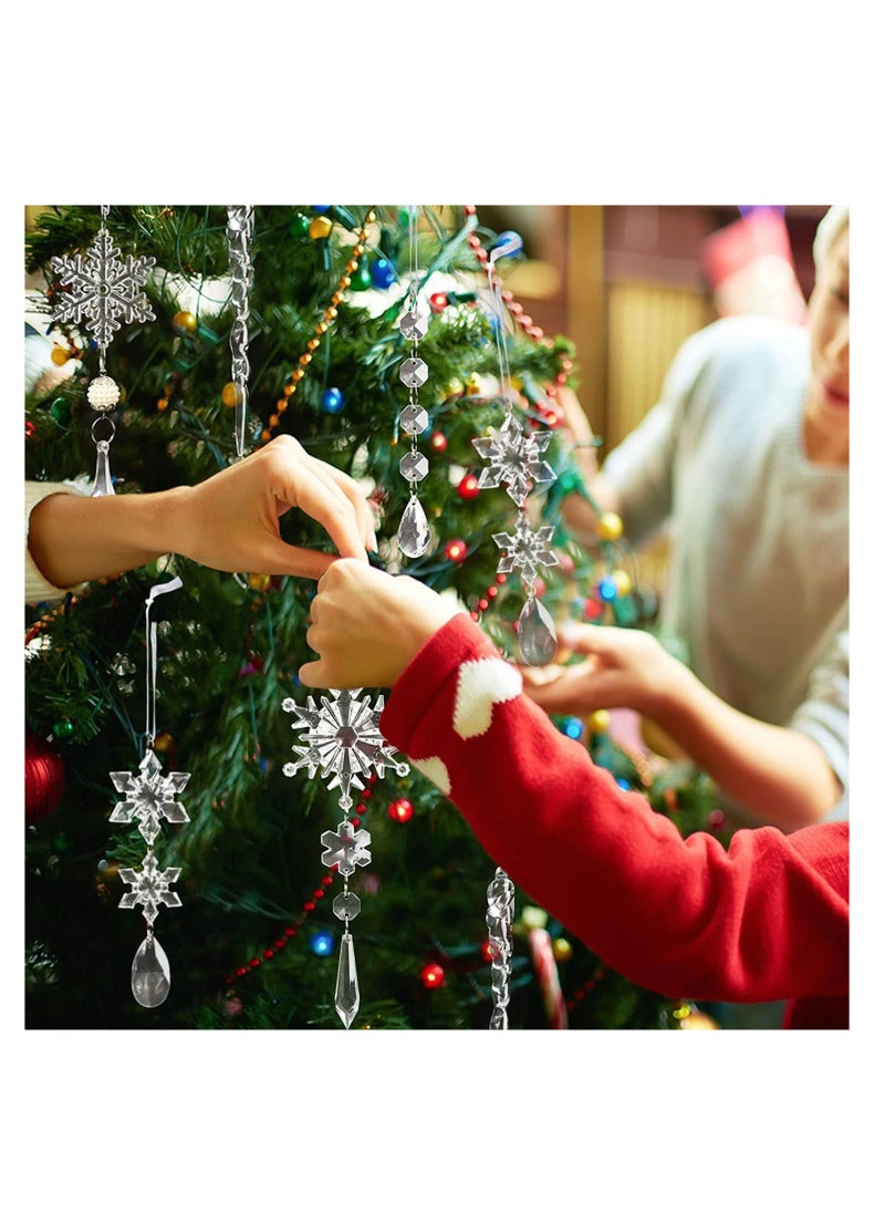 Generic Christmas Tree Ornaments, 10PCS Acrylic Snowflakes for Chritsmas Tree Decoration, Artificial Icicles Decoration Set for Xmas Home Decor, Crystal Drop Pendants for New Year Party Decorations Supplies  - Image 5