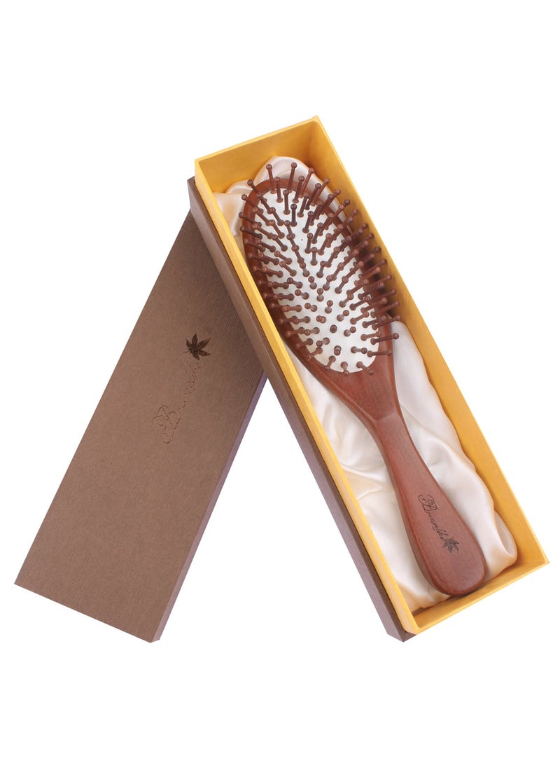Breezelike - Wood Hair Brush  Wooden Professional Detangling Massage Brush Handmade with Natural Red Sandalwood - Image 1