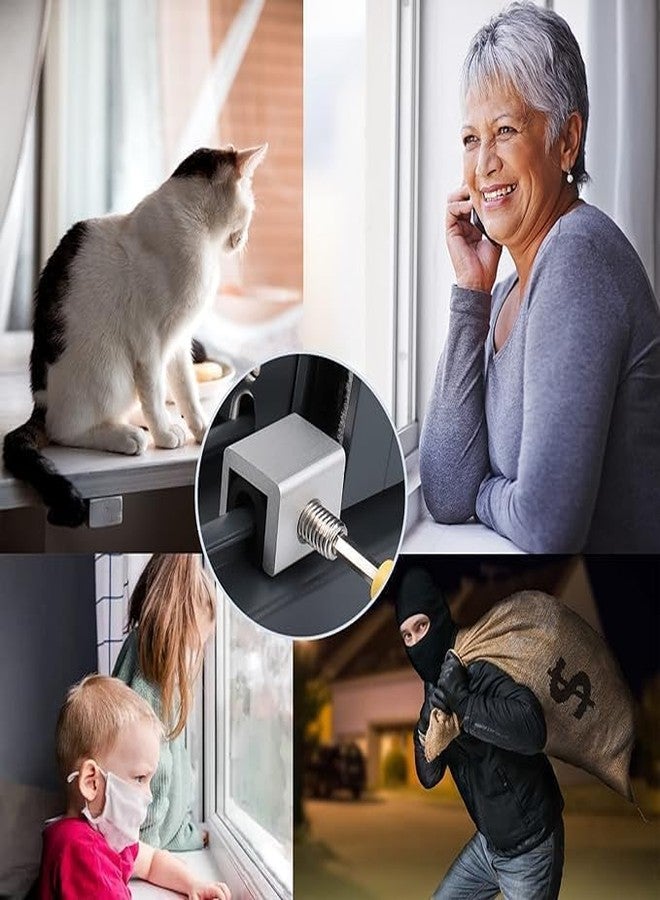 DKWIN Baby Safety Sliding Window Locks, Security Window Lock Aluminum with Key,Window Stoppers for Slide Door,Adjustable Security Locks for Kids Room Hung Windows (2Pcs Window Lock) (8Pcs Window Lock) - Image 4