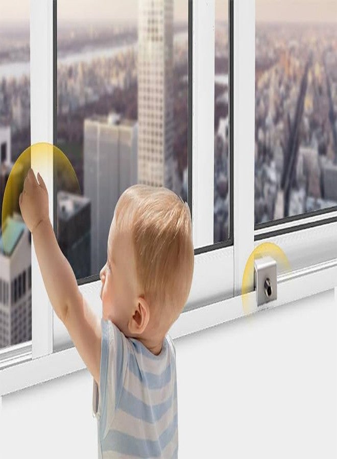 DKWIN Baby Safety Sliding Window Locks, Security Window Lock Aluminum with Key,Window Stoppers for Slide Door,Adjustable Security Locks for Kids Room Hung Windows (2Pcs Window Lock) (8Pcs Window Lock) - Image 3