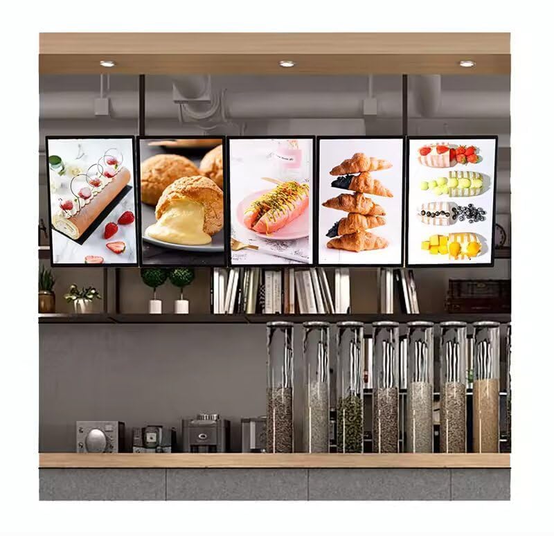 MOAAD A4 Slim LED Advertising Light Box Illuminated Poster Display Cafe Restaurants Menu Board Cinema Movie Poster Display Screen Aluminum Frame Tempered Glass Light Boxes (A4) - Image 5
