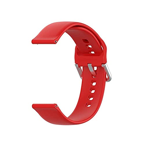 HUMBLE Silicone 19mm Replacement Band Strap with Metal Buckle Compatible with Noise Colorfit Pro 2, Storm Smart Watch & Watches with 19mm Lugs (Red) - Image 1