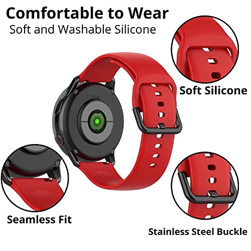 HUMBLE Silicone 19mm Replacement Band Strap with Metal Buckle Compatible with Noise Colorfit Pro 2, Storm Smart Watch & Watches with 19mm Lugs (Red) - Image 3