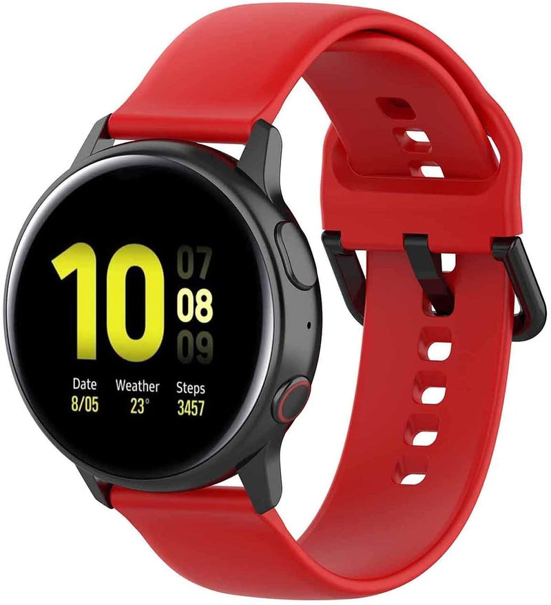 HUMBLE Silicone 19mm Replacement Band Strap with Metal Buckle Compatible with Noise Colorfit Pro 2, Storm Smart Watch & Watches with 19mm Lugs (Red) - Image 5