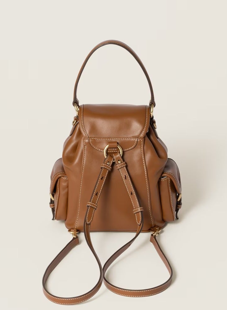 Miu Miu Lettering Logo Leather Backpack Flap - Image 3