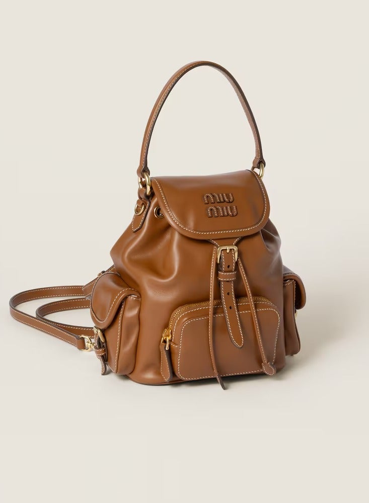 Miu Miu Lettering Logo Leather Backpack Flap - Image 2
