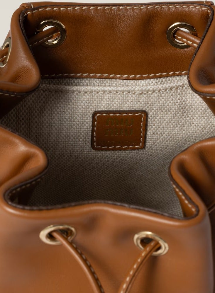 Miu Miu Lettering Logo Leather Backpack Flap - Image 4