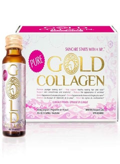 Gold Collagen GOLD COLLAGEN Pure The Original Liquid Collagen Drink for Women and Men - Marine Collagen Drink with Hyaluronic Acid for Skin Hair Nails  - Image 1