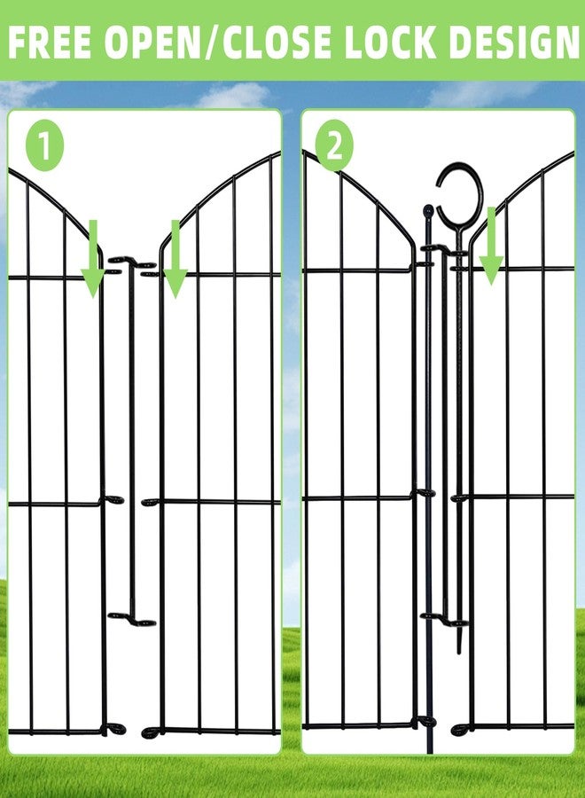 Thrivinest Decorative Garden Fence 24in (H) x10ft (L), 5 Pack No Dig Fence Animal Barrier for Dog with Lock, Arched Flower Bed Edging, Wire Border Panel Fencing for Yard Patio Outdoor Decor - Image 4