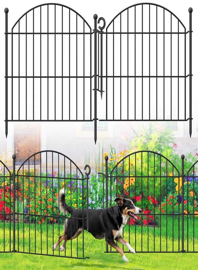 Thrivinest Decorative Garden Fence 24in (H) x10ft (L), 5 Pack No Dig Fence Animal Barrier for Dog with Lock, Arched Flower Bed Edging, Wire Border Panel Fencing for Yard Patio Outdoor Decor - Image 1