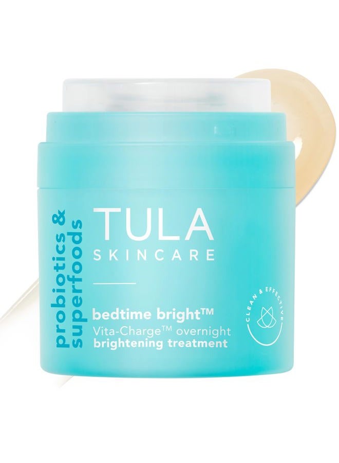 TULA Skin Care Bedtime - Bright Vita-Charge™ Overnight Brightening Treatment, Vitamin C & Niacinamide help Even Skin Tone & Texture, 1.7fl oz - Image 1