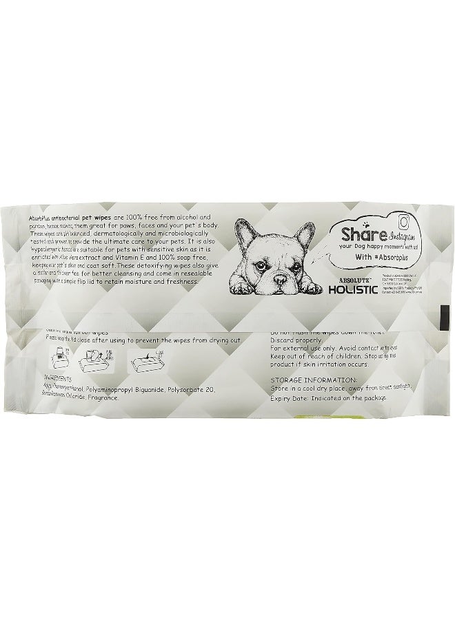 Absolute Holistic Absolute Pet Absorb Plus Antibacterial Pet Wipes Coconut 80 Sheets - Image 2