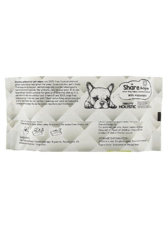 Absolute Holistic Absolute Pet Absorb Plus Antibacterial Pet Wipes Coconut 80 Sheets - Image 5