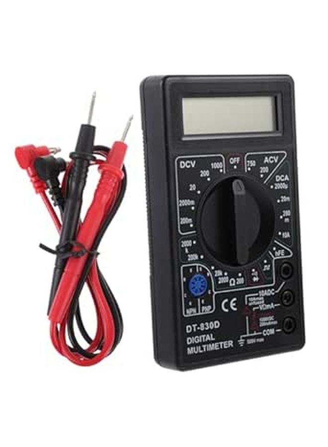 Digital Multimeter For Beginners Safe Double Fuse LCD Display Diode Transistor Tester With Test Probe Leads - Image 1