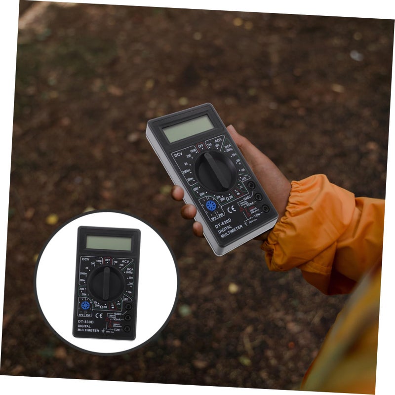 Digital Multimeter For Beginners Safe Double Fuse LCD Display Diode Transistor Tester With Test Probe Leads - Image 5