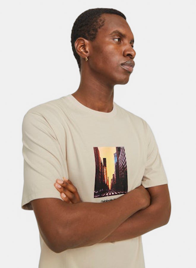 JACK & JONES JACK & JONES Mens Vesterbro Picture Crew Neck Tee  - Image 4