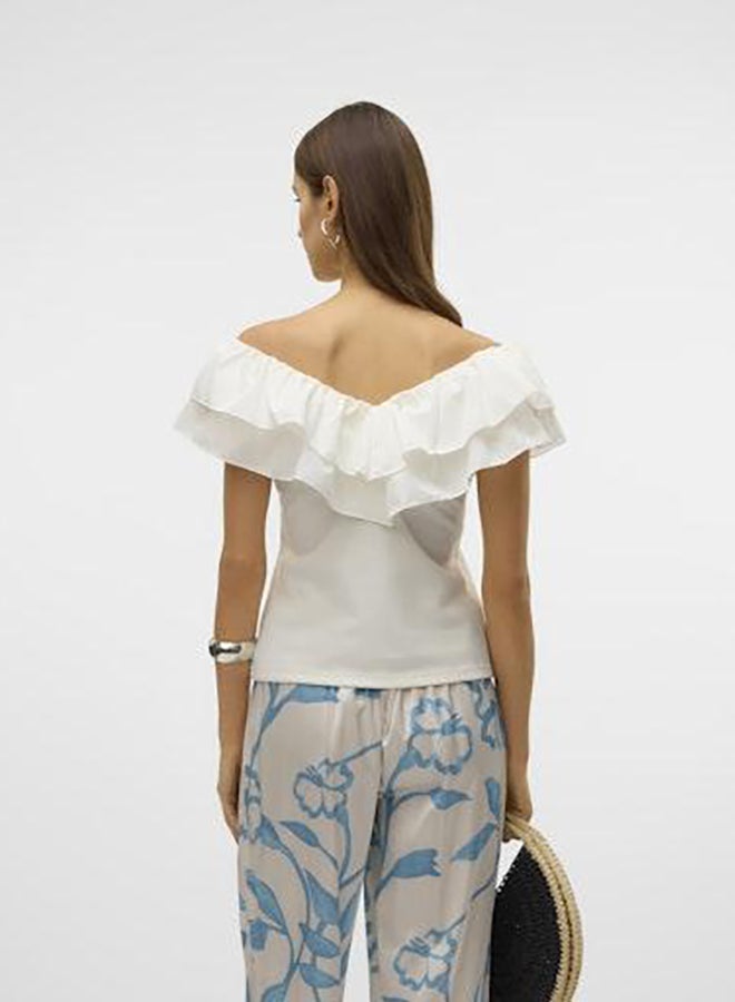 VERO MODA Vmane Sl Frill Short Top Jrs Ga  - Image 5