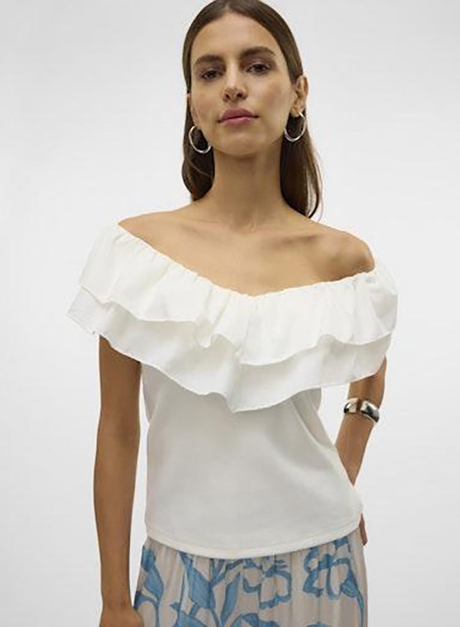 VERO MODA Vmane Sl Frill Short Top Jrs Ga  - Image 2