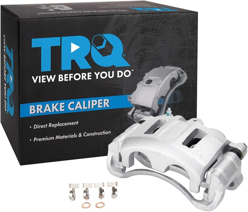 TRQ Front Right Brake Caliper w/Bracket Passenger Side Compatible with 1998-2005 Chevrolet Blazer 1998-2004 S10 1998-2001 GMC Jimmy Sonoma 1998-2000 Isuzu Hombre Oldsmobile Bravada - Image 1