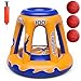 EagleStone Inflatable Floating Basketball Hoop 47 Pool Toy for Kids Ages 48 812 3 BasketballsPump Summer Outdoor Water Game Yellow - Image 3