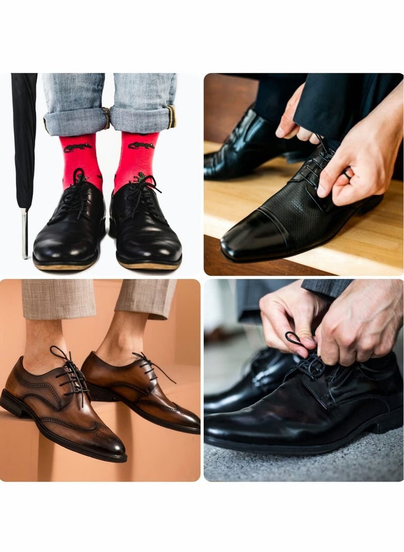 GMORO 4 Pairs Waxed Round Bootlaces Premium,Formal Cotton Shoelaces for Oxford Dress Boots Leather Shoes 80 cm Normal Men's and Women's British Style Casual Leather Shoes Leather Boots Shoelaces - Image 4