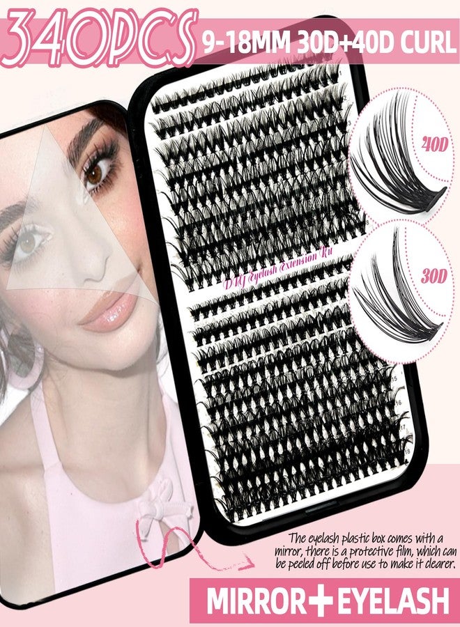 QUKLOGEN DIY Fluffy Lash Extension Kit 900Pcs D Curl 9-18mm Lash with Lash Bond and Seal,Quick Glue Remover Lash Shampoo Cleansing Brush Wristband Tweezers Eyelash Brush Mini Applicator - Image 3