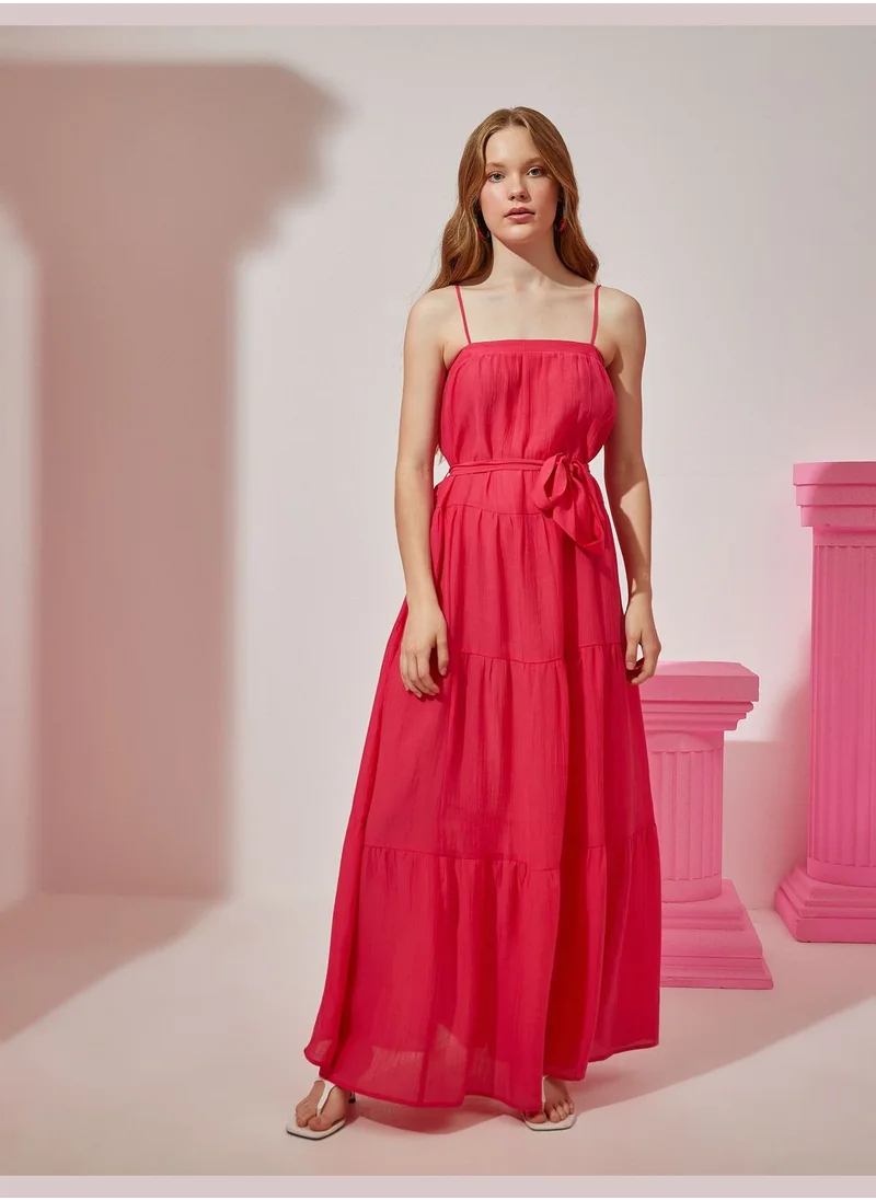 KOTON Strappy Waistbanded Long Dress