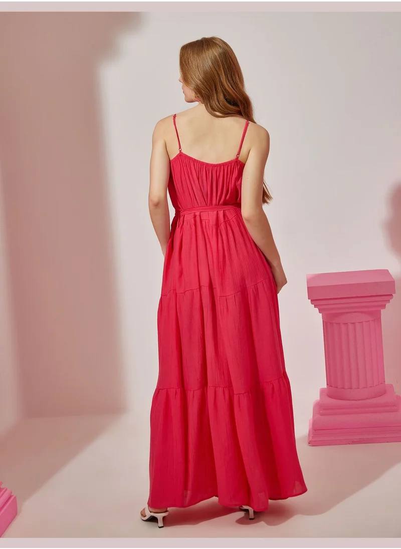 KOTON Strappy Waistbanded Long Dress