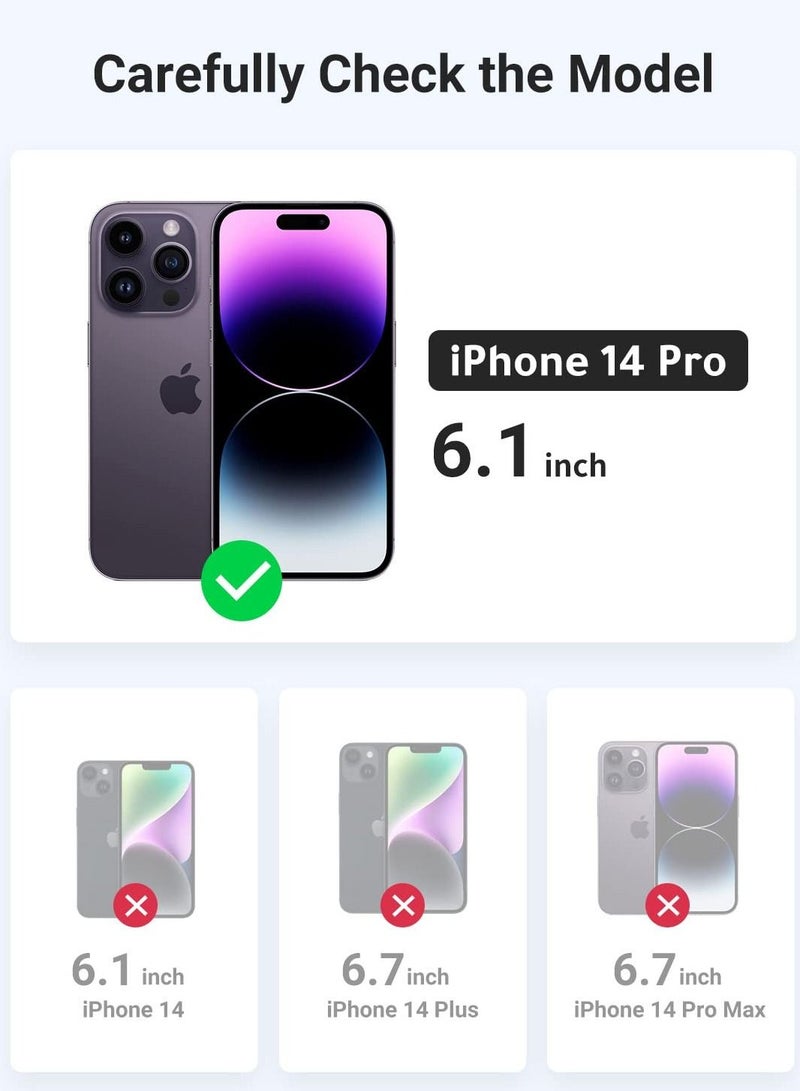 BORTONY iPhone 14 Pro Cover Screen Protectors And 1 Camera Lens Protector 4 in 1 Slim Thin Shockproof Case Compatible With Magsafe Wireless Charging - Image 2