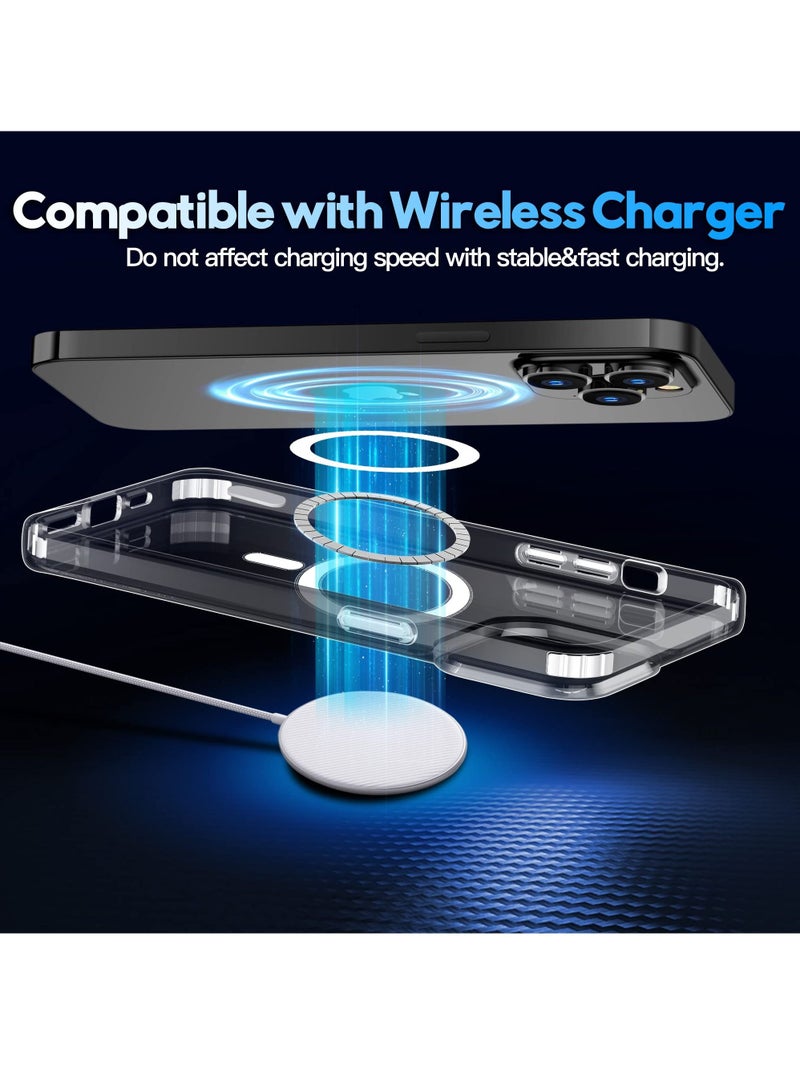 BORTONY iPhone 14 Pro Cover Screen Protectors And 1 Camera Lens Protector 4 in 1 Slim Thin Shockproof Case Compatible With Magsafe Wireless Charging - Image 4